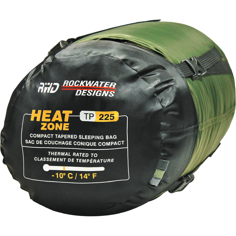 Packaged Heat Zone 225 -10C tapered sleeping bag in green