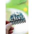 Durable vinyl Alberta decal with mountain and prairie design
