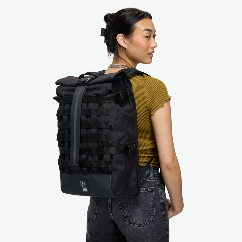 Chrome Barrage 22L rolltop backpack in Black