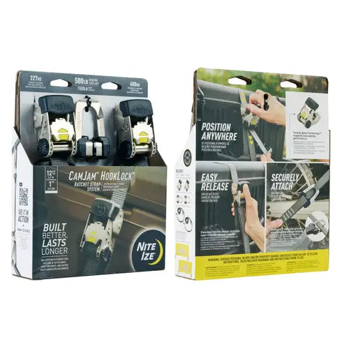 CamJam® HookLock™ Ratchet Strap System - 12ft