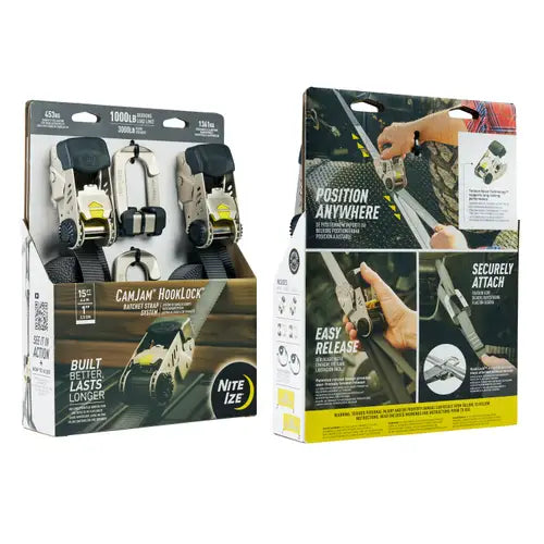 CamJam® HookLock™ Ratchet Strap System - 15ft