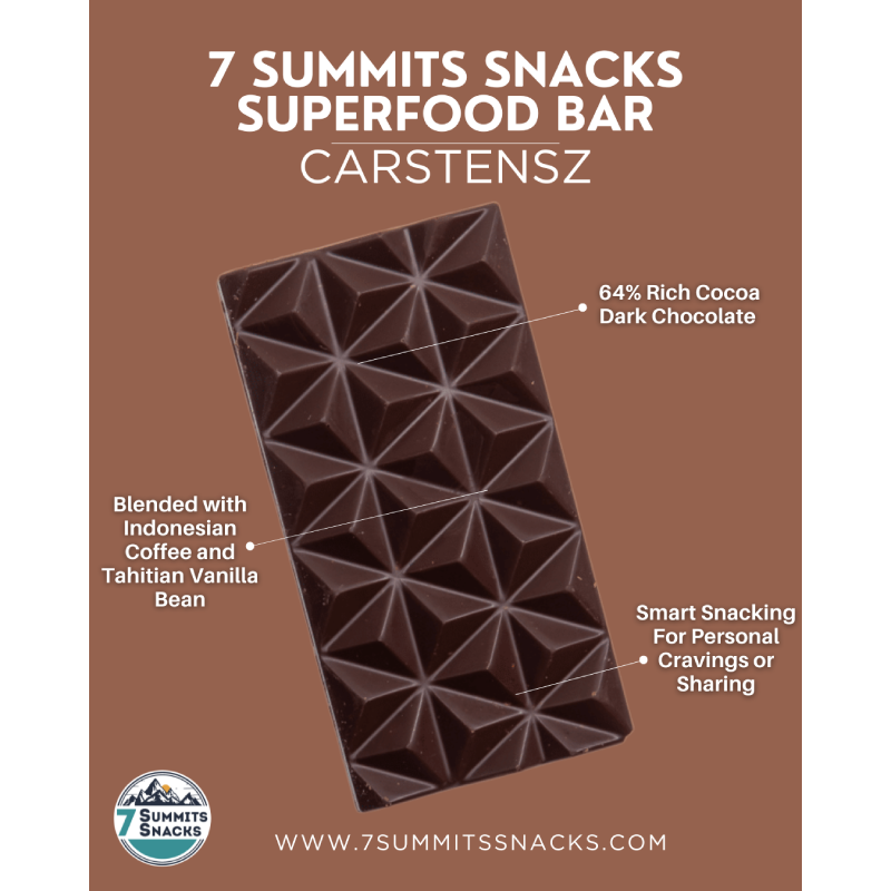 Carstensz Dark Chocolate, Espresso and Vanilla Superfood Bar 80g