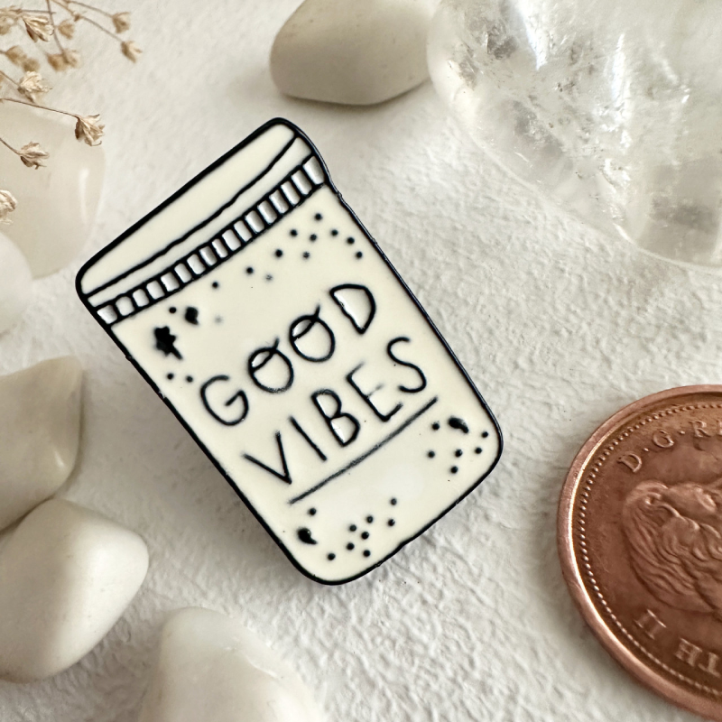 Good Vibes Jar Full O' Rad Lapel Pin