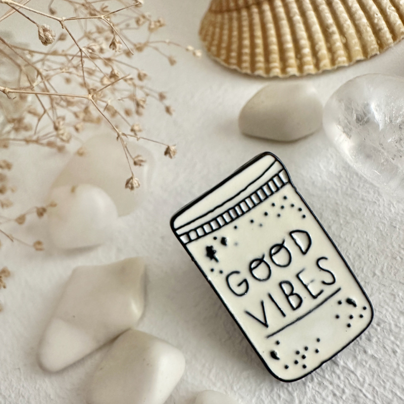 Good Vibes Jar Full O' Rad Lapel Pin
