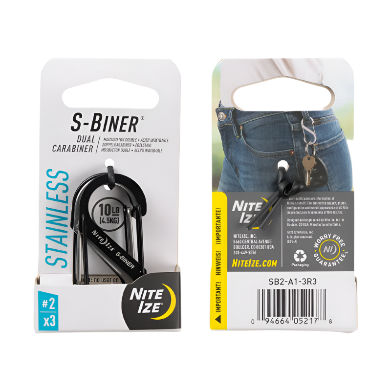 S-Biner® Stainless Steel Dual Carabiner 3Pk