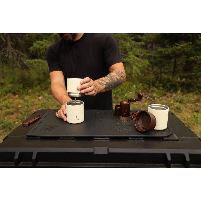 VSSL Nomadic Tailgate Mat for outdoor coffee prep