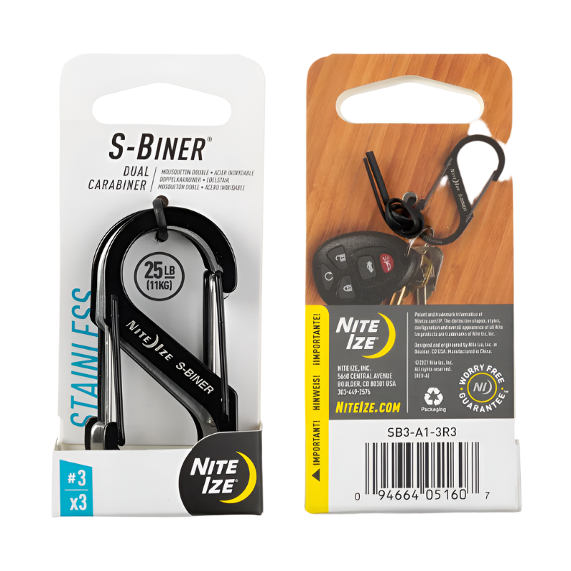 S-Biner® Stainless Steel Dual Carabiner 3Pk
